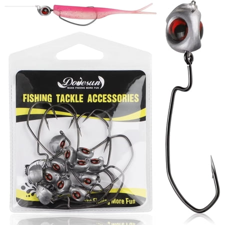 Ned Rig Jig Heads 1/4oz Weedless Texas Rig Swimbait Hooks for Bass Crappie Fishing 12PCS