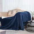 thumbnail image 4 of Fleece Throw Blanket Extra Large, Super Soft and Warm Blankets for Couch, Sofa and Bed Fleece Textured, Cozy, Fuzzy and Lightweight (Navy, 50x70 Inches), 4 of 9