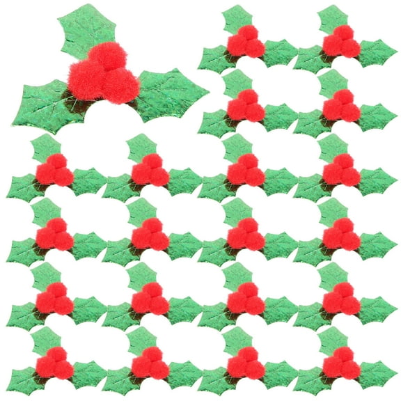 HONMEET Holiday Diy Ornaments Gold Christmas Holly Leaves Decors 100Pcs