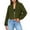 Green, variant on gbyLJF Short Zip Up Jackets for Women Fleece Stand Up Collar Long Sleeve Coat Solid Color Warm Casual Jacket Women's Outwear