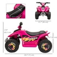 thumbnail image 3 of Aosom Kids Ride on ATV, 6V Battery Powered Quad Car for 18-36 Months, Pink, 3 of 10