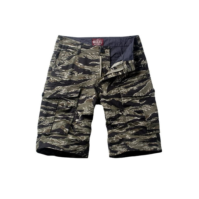 Pantalones cortos cargo a juego con camuflaje #3204 para hombre, camuflaje negro, talla 29
