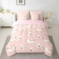 thumbnail image 3 of Feelyou Kawaii Pink Pig Twin Bedding Sets 7-Piece for Kids, Cute Farm Animal Bedding Comforter Set, Cartoon Stars Print Reversible Sheet Sets, Microfiber Bedroom Decor, 3 of 8
