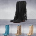 thumbnail image 2 of Mepaouo Cowboy Boots for Women Fringe Pointed Toe Chelsea Cowgirl Boots Knee High Western Boots, 2 of 7