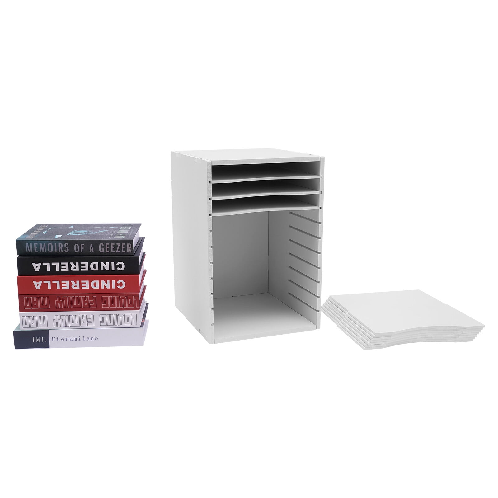 Denest Literature Organizer File Sorter Paper Storage Holder 11 Compartment White