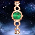 thumbnail image 2 of Reloj de aleación de moda Reloj de pulsera de cuarzo con pantalla analógica y esfera redonda (verde dorado rosa), 2 of 6
