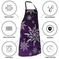 thumbnail image 5 of Kdxio Snowflake Gradient Purple Apron with Pockets Adjustable Kitchen Aprons for Men Women Waterproof Aprons for Cooking,Drawing,Crafting, Baking Household Cleaning, 5 of 8
