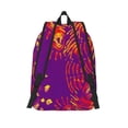 thumbnail image 2 of Lsque Bright Textured Animal Pattern Canvas Daypack, Durable Backpack, High-quality Versatile Backpack,Vintage Compact Backpack-Medium, 2 of 6