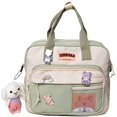thumbnail image 1 of Mochila Kawaii Lindo Bolso De Mensajero Bolso De Mano De Lona Bandolera para Mujer Bolso Kawaii Ita con Accesorios Kawaii-Verde, 1 of 5