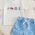 thumbnail image 4 of Karoyedx Boys Summer Sets Newborn Baby Boy Summer Outfit Short Sleeve Print T-Shirt + Shorts Set 2Pcs Infant boys Clothing Set White Size,18-24 Months, 4 of 4