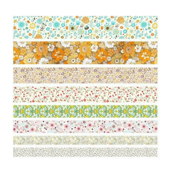 CCOCC 12 Pcs Washi Tape,Decorative Tape Floral Tape,Exquisite Washi Patterns Versatile Use Colored Tape,Style1