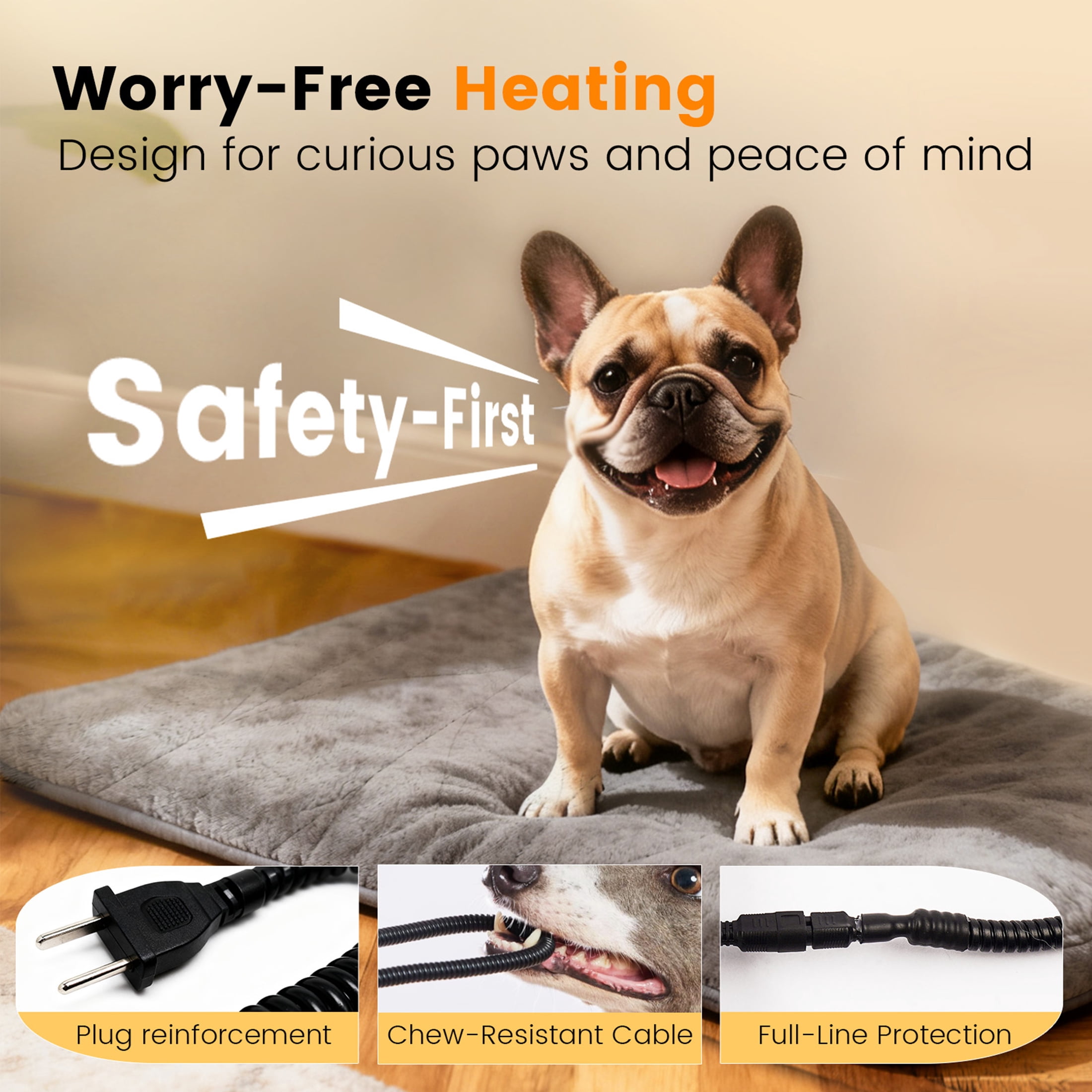 Pet Heating Pad, Heated Dog Bed with Timer, 22" x 16" Indoor Heating Mat for Pets Electric Heating Pads with 9 Temperature Modes For Dogs and Cats