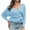 Light Blue, variant on Lilgiuy Woman Tight-Fitting V-neck Pleated Knit Long Sleeve Pullover Sweater Top,Red,4(S) Winter Dresses for 2022