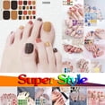 thumbnail image 2 of Tkrady 1 Sheets Toe Nail Stickers Full Nail Wraps Self Adhesive Toenail Polish Strips, Polish Manicure Sticker-E, 2 of 8