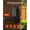 thumbnail image 2 of VEVOR Mechanical Keyless Entry Door Lock, 2.0 Code Upgrade, 4-7 Digits Code, Single-Sided Push Button Combination Keypad Door Lock with Handle, Auto Locking, for Indoor or Outdoor, Oil-Rubbed Bronze, 2 of 9