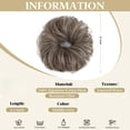 thumbnail image 2 of Small Cute Messy Bun Hair Piece 2PCs Mini Synthetic Curly Bun Scrunchies for Thin Hair Women Updo Hairpieces Dark Brown, 2 of 6