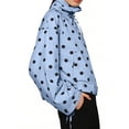 thumbnail image 5 of Sewkxo Colorful world Womens Polka Dot Jacket Drawstring Hem Button Front Cropped Lightweight Jacket Relaxed fit Coat with Pockets,Sky Blue M, 5 of 6