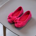 thumbnail image 3 of Toddler Girls Slip On Suede Ballet Flat Shoes Kids Comfortable Non Slip Walking Cute Bowknot Princess Shoes, 3 of 6