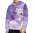 thumbnail image 5 of DISNIMO Galaxy Axolotl Axolotl Hoodie Kids 14-16 Pullover Hoodie Boys and Girls Hoodies Sweatshirt for Girls Kids Streetwear Hoodie with Pockets Children Sweatshirts Soft Clothing Purple, 5 of 7