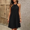 thumbnail image 6 of ClodeEU Women's Halter Sleeveless A-Line Mini Dress, Casual Summer Dress Black,Women's Plus M, 6 of 8