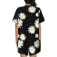 thumbnail image 3 of Bingfone Daisies Flowers Print Pajamas Sets for Women Soft Short-Sleeved Pjs with Lounge Shorts Two Piece Sleepwear, 3 of 8