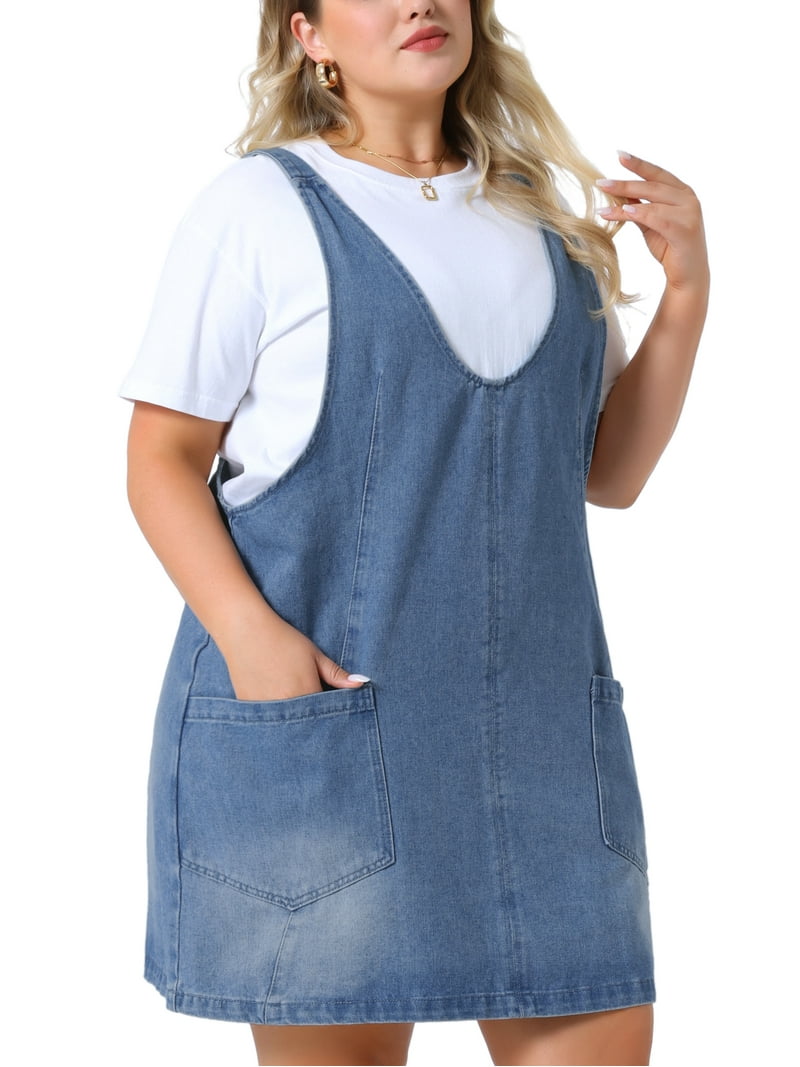 blue jean jumper dress Vintage Denim Button Front Jumper Dress main image 0