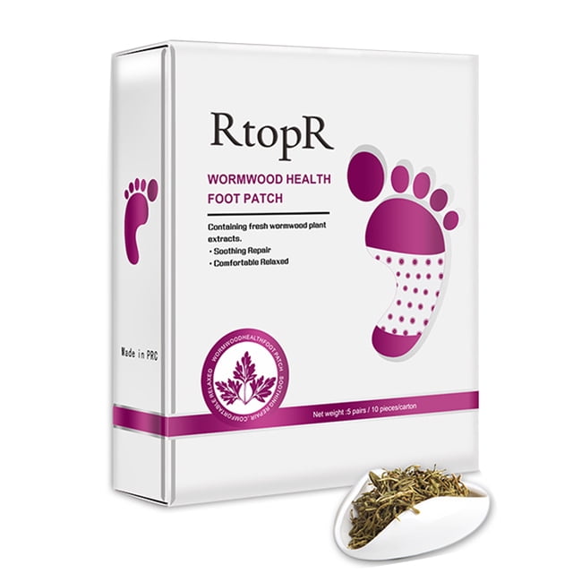 RtopR 5 pares de almohadillas para los pies Parche para pies de ajenjo Calcomanía para pies Aliviar RtopR Blanco
