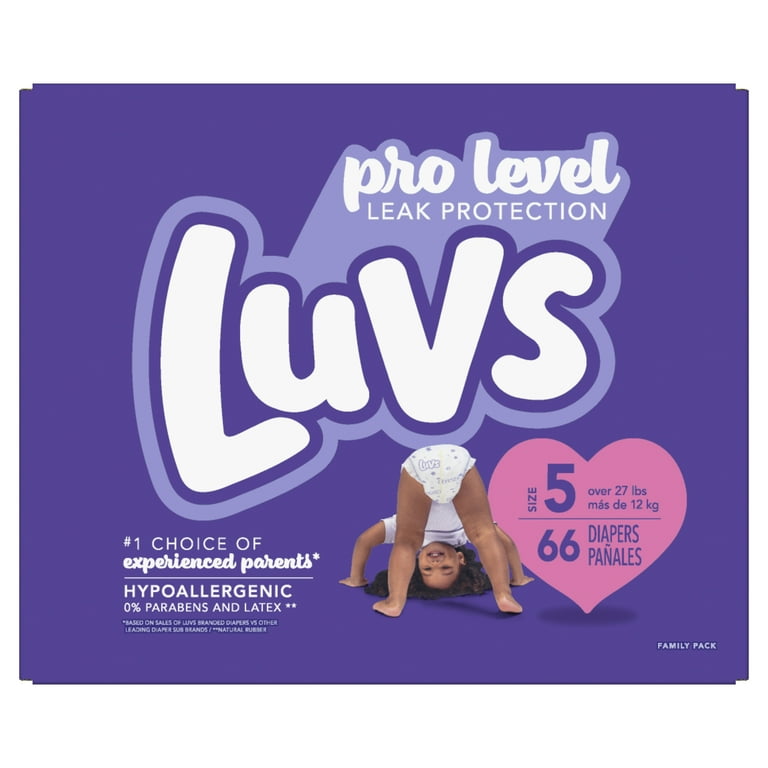 luvs Luvs Ultra Leakguards Diapers, Size 5 (over 27 lb), 66 Count, Leak