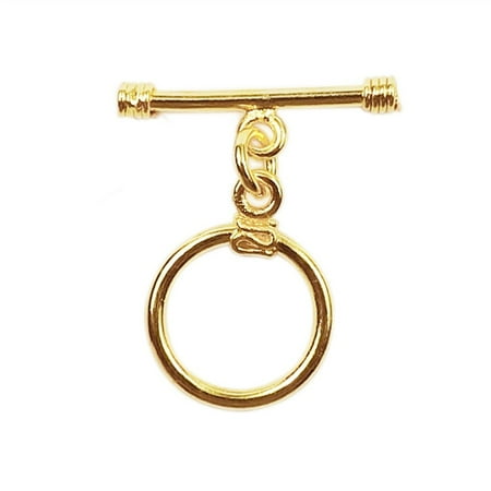 Wire Wrapped Ring Wire - TG-139 18K Gold Overlay Shiny Toggle With Wrapped wire 16MM Round Ring