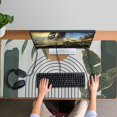 thumbnail image 4 of Long Mouse Pads for Desk,Green Boho Geometric and Plant (4) Desk Mats on Top Of Desks, Desk Mouse Pad Extra Large with 3mm Non-Slip Base and Stitched Edge for Gaming,Work,Home 47.3"x23.6", 4 of 5