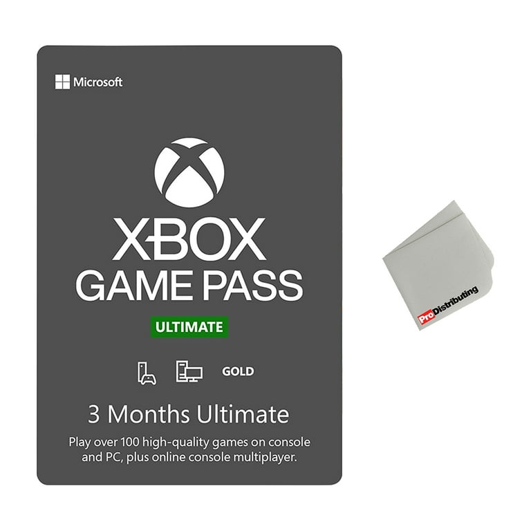 Xbox Game Pass Ultimate: 3 Month Membership - Physical Card with Microfiber  Cleaning Cloth