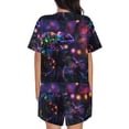 thumbnail image 6 of Daiia Glowing Chameleon Fantasy Art Pattern Womens Pajama Sets Short Sleeve Pajamas for Women Sets Soft Lounge Sets Casual Round Neck Sleepwear PJS-Medium, 6 of 7