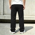 thumbnail image 4 of Jalioing Sweatpants for Teen Boy Solid Color Loose Straight Leg Open Bottom Sport Pants Drawstring Waist Athletic Pants, 4 of 7