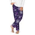 thumbnail image 2 of Xecao Christmas Purple Snowflakes Print Teenagers' Pajama Pants Long Sleep Pants Soft Elastic Waist Pajama Bottoms Elastic waist with 2 Pockets 5-16 Years-XS(5-6), 2 of 6