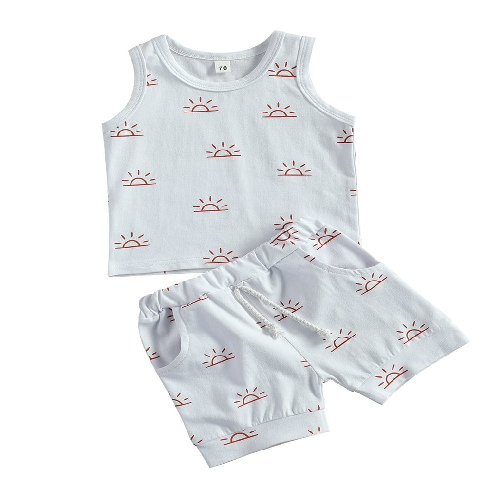 PENGXIANG Baby Knitted Romper Short Sleeve O-neck Button Up Jumpsuit
