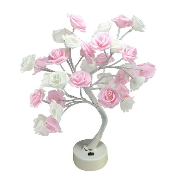 Cinta de Luz Led Hermoso Paquete de Rosas Llevó la Lámpara de Escritorio Del Árbol Fiesta Boda Decoración Del Hogar Mesas de Regalo para las Fiestas