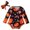 10-Orange, variant on Overall Romper, Jumpsuit, Halloween Seasonal One‑Piece Outfit, Mixed Holiday Element Print, Long Sleeve Loose Fit, Soft Fabric For Indoor Outdoor Use
