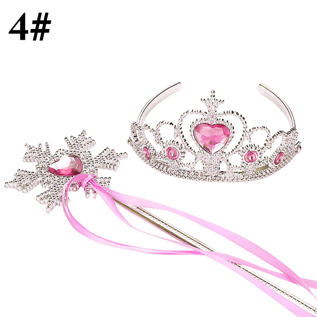 Kids Girls Glittery Princess Crown Christmas Party Fancy Dressing Up Hair Band 
