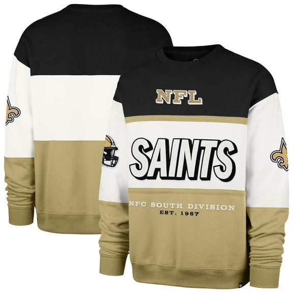 Men's '47 Black/Gold New Orleans Saints Breeze Maximalist Sweatshirt