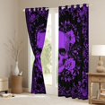 thumbnail image 3 of jejeloiu Rustic Flowers Curtains Pack of 2 (42x84 Each),Gothic Skeleton Curtains Blackout,Purple Black Bedroom Curtains For Boys Kids,Ultra Soft Home Decor, 3 of 6