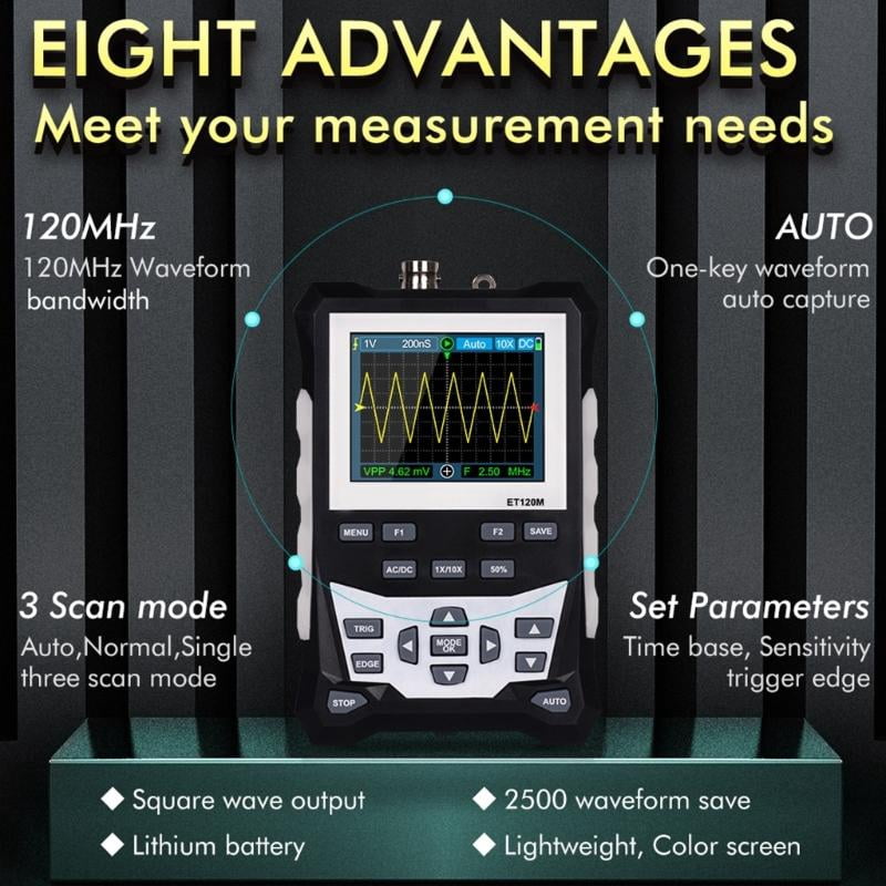 CEORPER Handheld Digital Oscilloscope With 320x240 Display 500Msps Sample Rate