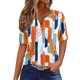 thumbnail image 1 of Fiudx Ofertas Relámpago Blusa de Manga Corta Estampada a La Moda para Mujer, Blusas Informales con Cuello Redondo, 1 of 3
