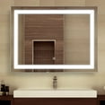 thumbnail image 5 of Homcom 32" X 24'' Led Illuminated Bathroom Mirror,Wall Mounted Vanity Mirror with Dimmable Memory Touch,Waterproof,Horizontally or Vertically,Silver,Clear Glass Household Supplies Décor Mirrors Wall, 5 of 7