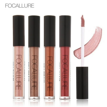 FOCALLURE 12 Types Non-stick Cup Metal Lipstick Waterproof Sparkling Lip Gloss Vivid Color Matte Lip Liquid Long Lasting (Best Cheap Long Lasting Lipstick)