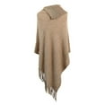 thumbnail image 3 of Hontri Scarf Shawl on Sale, Women's Autumn and Winter Solid Color Knitted Tassel Warm Belt Button Half Open Collar Shawl Shawl Wraps for Women Khaki, 3 of 3
