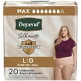 thumbnail image 1 of Depend Silhouette Adult Incontinence Underwear for Women, Maximum Absorbency, Large, Pink, 20 Count, 1 of 6