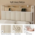 thumbnail image 6 of GUNAITO Queen Bed Frame with Storage Headboard, 2 Drawers Platform Upholstered LED Bed Frame with USB Ports & Outlets Beige, 6 of 9