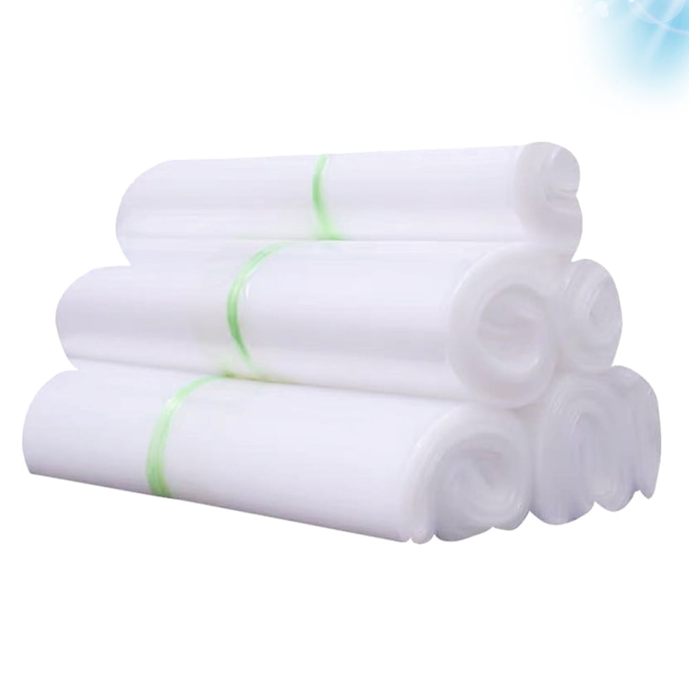 ROMANSENTIAL 100Pcs Transparent Plastic Bag Waterproof White Reusable Storage Pouch for Fruits Vegetables Sundries