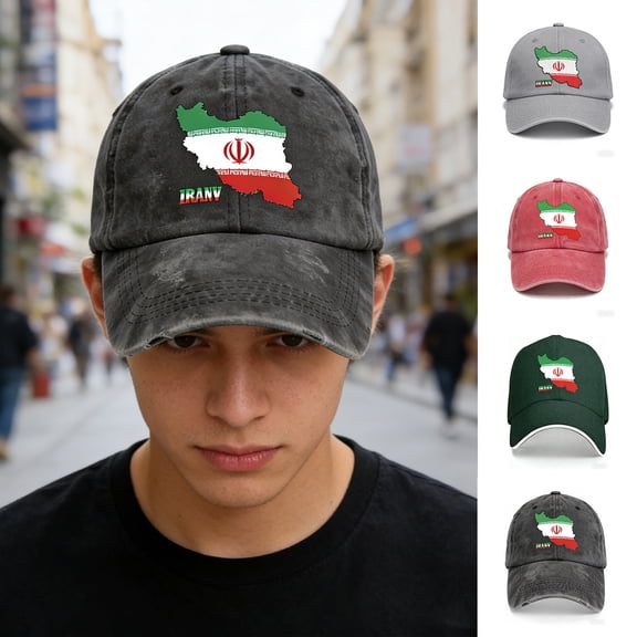 WKSCLPAI Iran Flag Pattern Printed Adjustable Hat, Versatile Unisex Cap for Cultural Celebrations