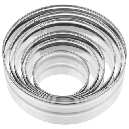 

6Pcs Round Cake Ring Stainless Steel Cake Ring Mousse Mold Kitchen Baking Cake Ring Mold